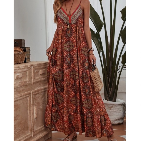 Boho floral print maxi dress - Picture 2 of 6